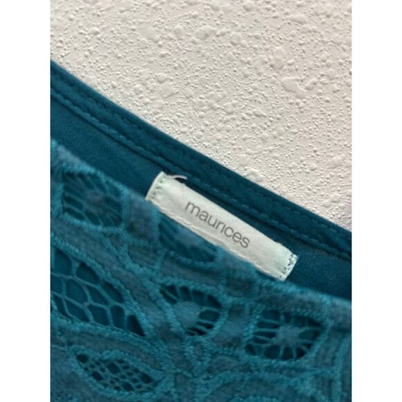 Maurice's Dark Teal Lace Bodice Skater Dress Size Small - Picture 3 of 5